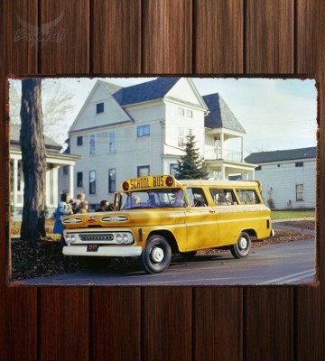 Металлическая табличка Chevrolet Suburban School Bus